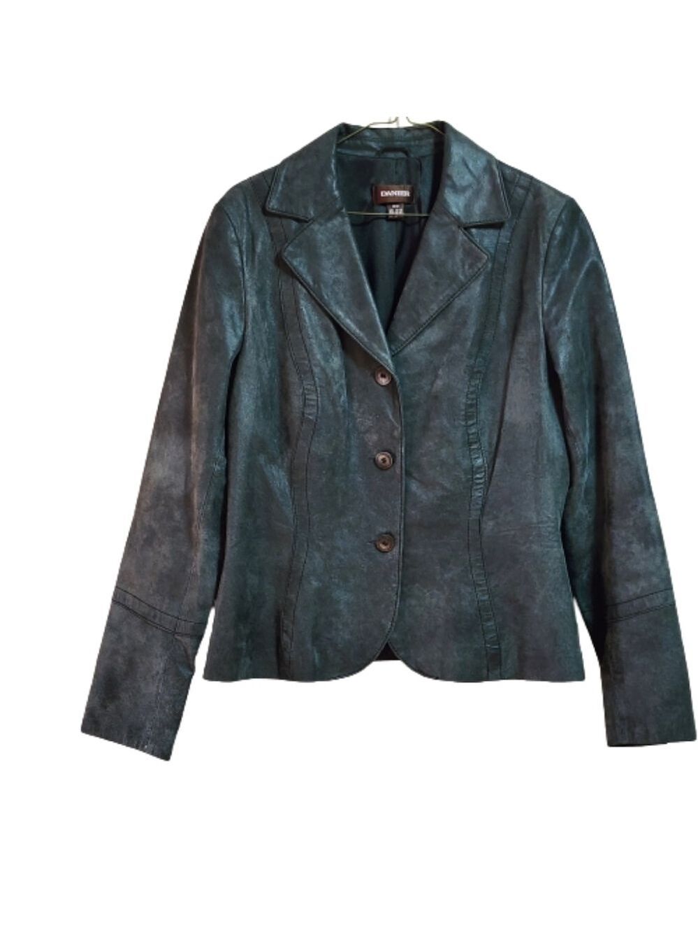 VINTAGE Danier leather blazer jacket color matt grey size medium